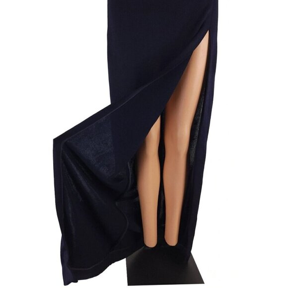 Cushnie Et Otchs Runway Aphrodite High Slit Maxi Skirt 6 Navy New - Picture 7 of 16